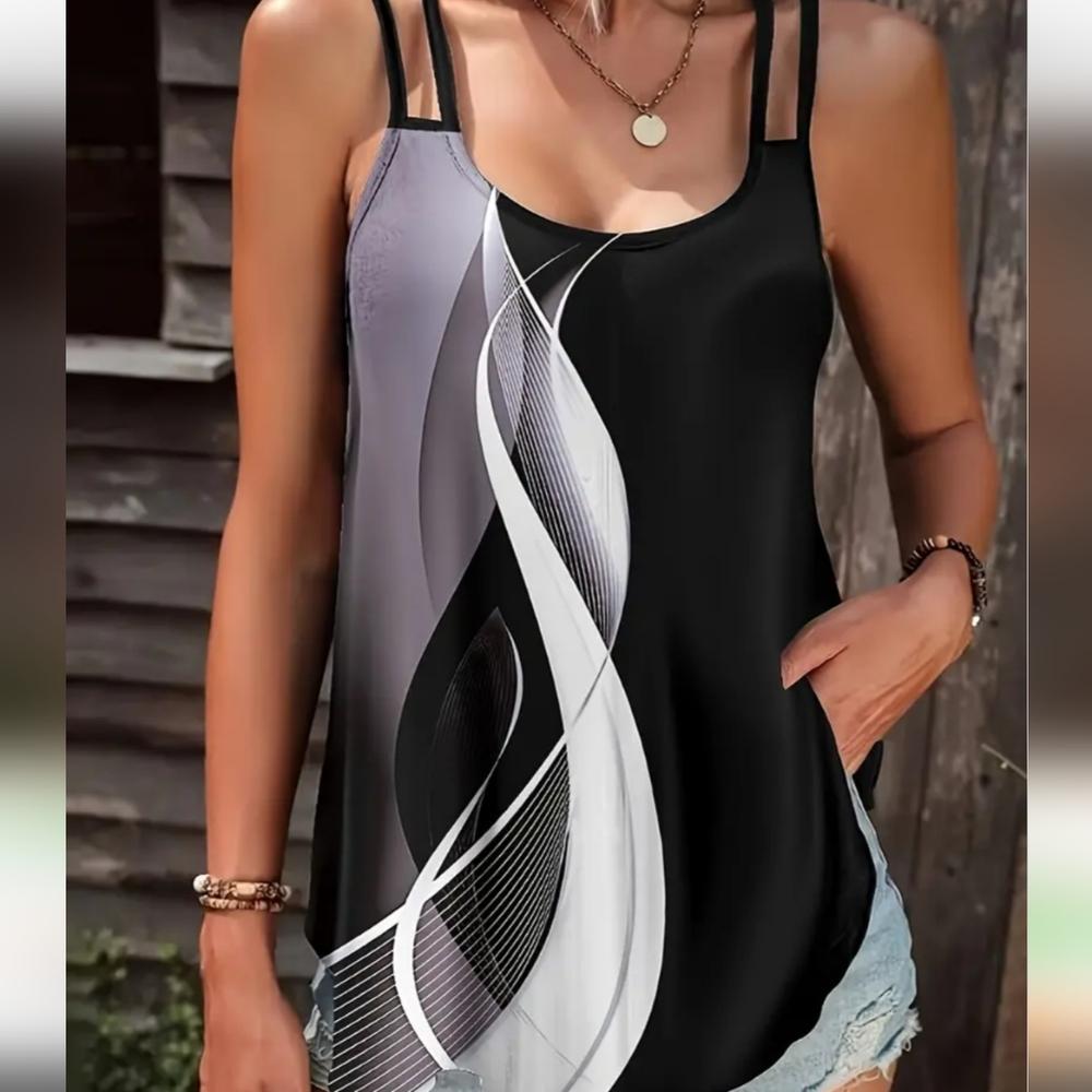 Black and Gray Women's Top